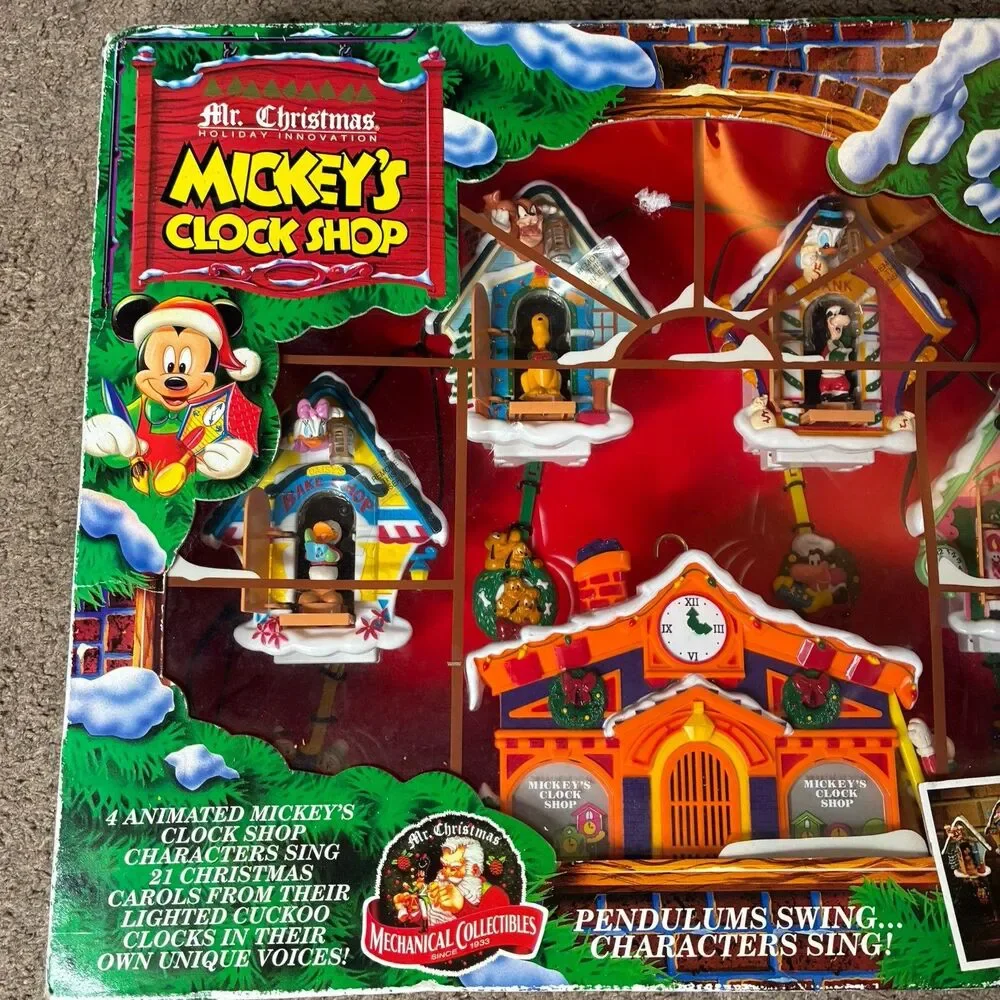Mr. Christmas 1993 Vintage Mickey's Clock Shop Animated New In Box